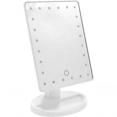 Espelho De Led Para Maquiagem Portatil Retangular Branco