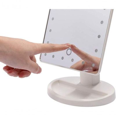 Espelho De Led Para Maquiagem Portatil Retangular Branco