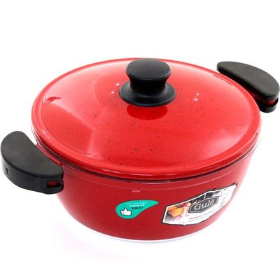 Kit Panelas Gulê Alumínio 900ml 1,45l 1,75l 3 Peças Vermelho