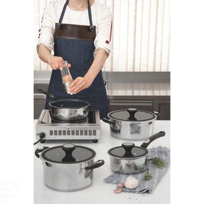 Jogo De Panelas Solar Ceramic Em Aço Inox Fundo Triplo Com Revestimento Interno Cerâmico Tramontina