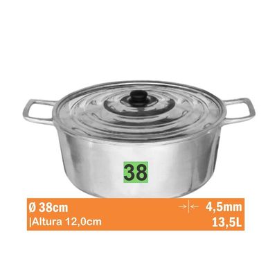 Cacarola Aluminio Batido Nr 38 Aluminio Jalice 1-01-38