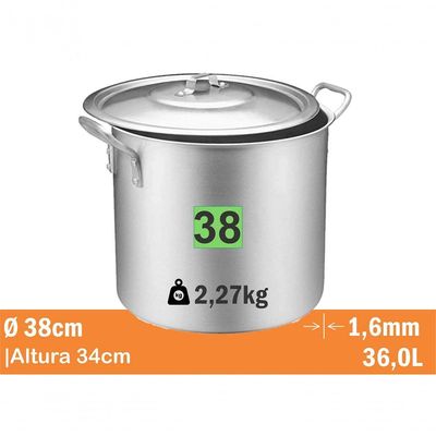 Caldeirao Standard Nr 38 36L Real 9738