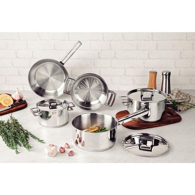 Caçarola Tramontina Solar Funda Em Aço Inox Fundo Triplo Com Tampa E Alças 16 Cm 1,8 L Tramontina