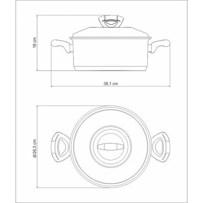 Caçarola Tramontina Solar Baquelite Rasa Em Aço Inox Fundo Triplo Com Tampa Alças Baquelite 24 Cm 4