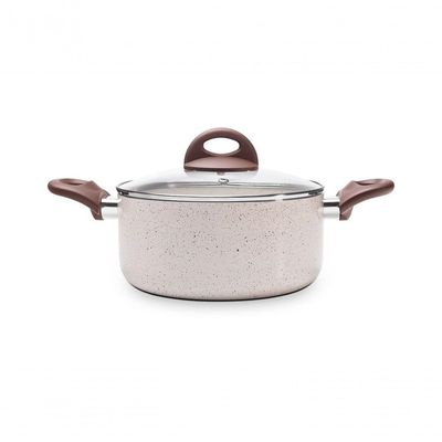 Caçarola Com Tampa ø24 Ceramic Life Granada Indução - Brinox 24 Cm Vanilla Brinox