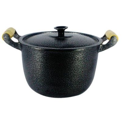 Caldeirão Alumínio Fundido Craqueado Alça de Madeira 24cm
