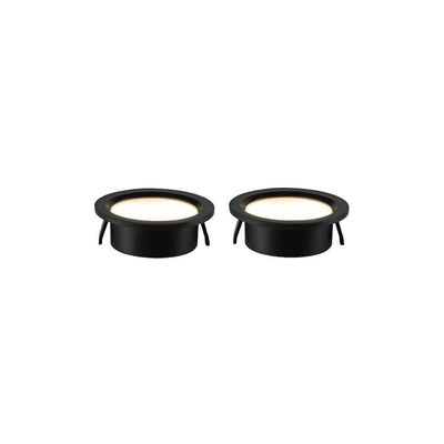 Kit 2 Spots De Embutir Para Móvel Nordecor Alua Redondo Led 2w Bivolt Preto 4000k Luz Neutra 6576