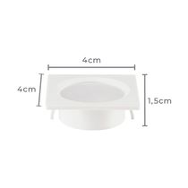Kit 2 Spots De Embutir Para Móvel Nordecor Alua Quadrado Led 2w Bivolt Branco 4000k Luz Neutra 6577