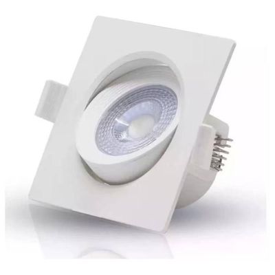 Spot Led Integrado Moderno Decoração Embutir Quadrado 5w Bivolt 3000k Branco