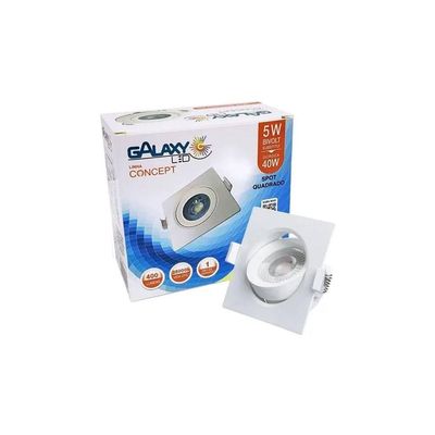 Spot Led Integrado Moderno Decoração Embutir Quadrado 5w Bivolt 3000k Branco