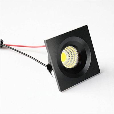 Mini Spot Led Cob 3w Quadrado Elysa 3000k Preto