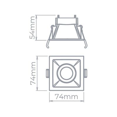 Spot De Embutir Recuado Stella Square Mr11 Gu10 Quadrado Bivolt Branco