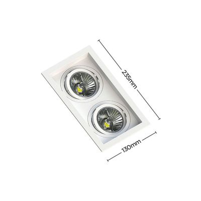 Spot De Embutir Recuado Save Energy Para 2 Lâmpadas Ar70 Gu10 Bivolt Branco