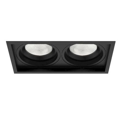Spot Embutir Recuado Microborda Duplo Par20 Preto - Interlight