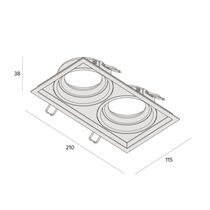 Spot Embutir Recuado Microborda Duplo Par20 Preto - Interlight