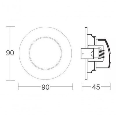 Kit Spot Led Embutido Redondo 3w 3000k Branco Blumenau 5 Unidades