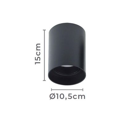 Spot De Sobrepor Nordecor Loch Ar70 Gu10 Redondo Bivolt Preto 6237