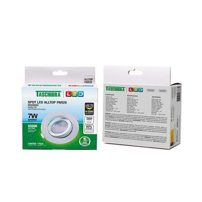 Spot Embutir Redondo Alltop Par20 7w - Taschibra 6500k (branca)