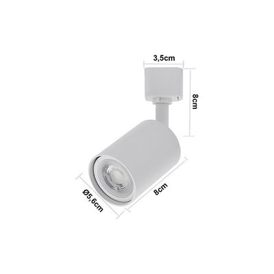 Spot Direcionável Para Trilho Eletrificado Nordecor Holzi Mr16 Gu10 Bivolt Branco 6609
