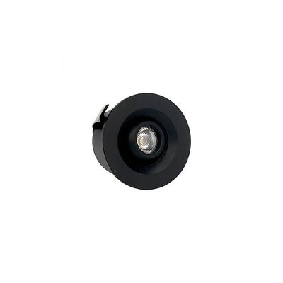 Spot De Embutir Nordecor Ollo Mini Redondo Led Alto Irc 90 1w Bivolt Preto 3000k Luz Amarela 6541