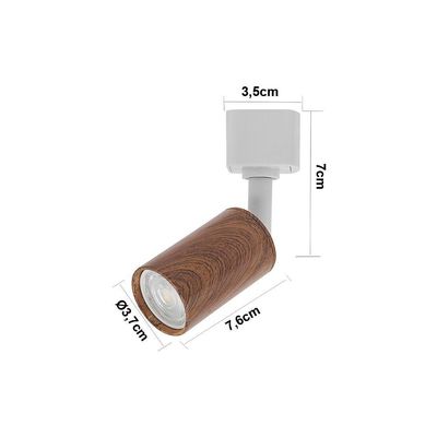 Spot Direcionável Para Trilho Eletrificado Nordecor Holzi Mr11 Gu10 Bivolt Imbuia - Branco 6601