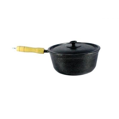Caçarola Panela de Alumínio Craqueada Cabo de Madeira 24cm