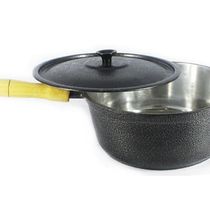 Caçarola Panela de Alumínio Craqueada Cabo de Madeira 24cm