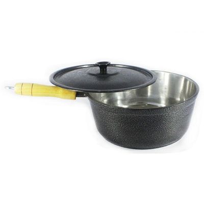 Caçarola Panela de Alumínio Craqueada Cabo de Madeira 24cm