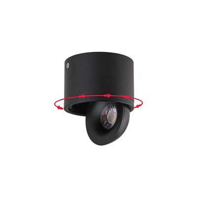 Spot Direcionável De Sobrepor Nordecor Skel Led 7w Bivolt Preto 6317