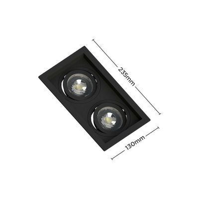 Spot Embutir Recuado Save Energy 2 Lâmpadas Par 20 Bivolt Preto