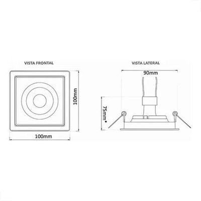 Spot Led Embutir Quadrado 6w 6500k Branco Blumenau Branco - Bivolt