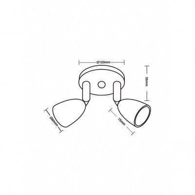 Spot De Led Direct Duplo Mr16 Circular 8w Preto Taschibra 6500k Luz Fria
