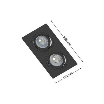Spot De Embutir Plano Save Energy Para 2 Lâmpadas Par 20 E27 Bivolt Preto