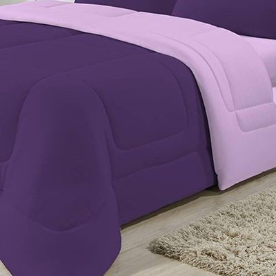 Edredom Dupla Face 100% Algodão Malha Queen Gran Moratta 01 Peça - Roxo- Lilas