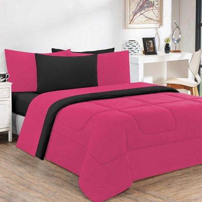 Edredom Malha 100% Algodão Gran Moratta 1 Peça King - Pink -preto