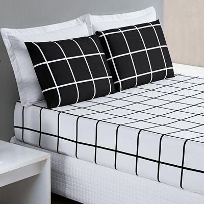Jogo Cama Lençol Queen 200 Fios 3 Peças Preto