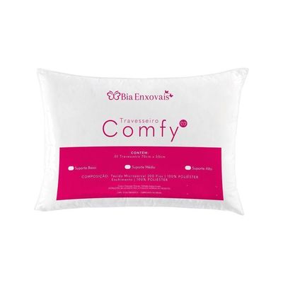 Kit 02 Travesseiros Comfy Suporte Baixo - Branco