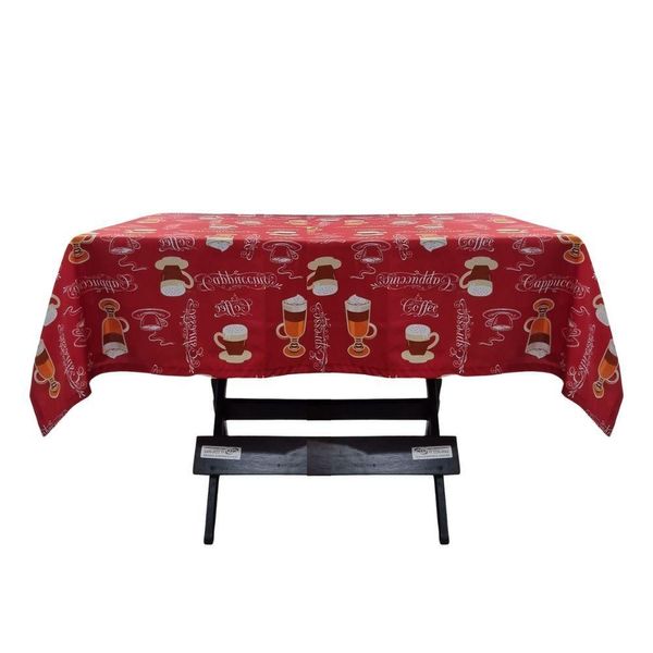 Toalha Mesa Oxford Estampado 1,50x1,50 4 Lugares Coffee