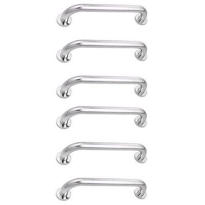 Alça De Apoio Barra Inox 30cm Kit 6 Unidades Idoso Cadeirante Acessibilidade