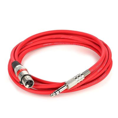Cabo De Microfone Xlr Para P10 Estereo - Vermelho - 30 Mt