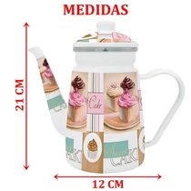 Kit Chaleira 2,5l Bule 1,2l Cake Esmaltados Vintage Indução