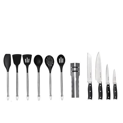 Conjunto 12 Peças Facas E Utensílios Com Base Organizador