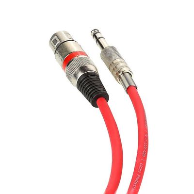 Cabo De Microfone Xlr Para P10 Estereo - Vermelho - 3 Metros