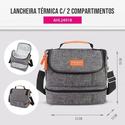 Bolsa Térmica C/ 2 Compartimentos Vibe Cinza