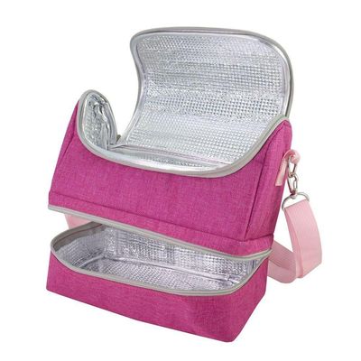 Bolsa Térmica C/ 2 Compartimentos Vibe Pink Cinza