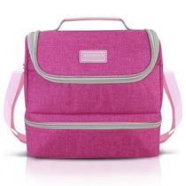 Bolsa Térmica C/ 2 Compartimentos Vibe Pink Cinza