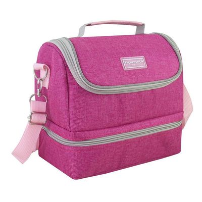 Bolsa Térmica C/ 2 Compartimentos Vibe Pink Cinza