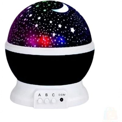 Luminária Infantil Projetor Abajur Criança Estrelas Azul