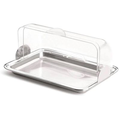 Porta Pão Inox Cúpula Acrílico Basculante Vision Multi