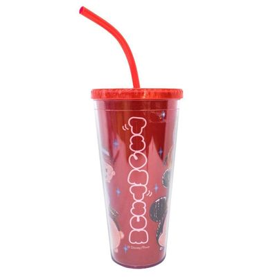 Copo Cubos De Gelo Vermelho Mickey Minnie Tsum Tsum 600 Ml